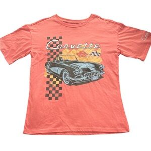 Corvette GM Pink shirt sleeve graphic Tshirt Boys Size 14/16 Womens size Medium